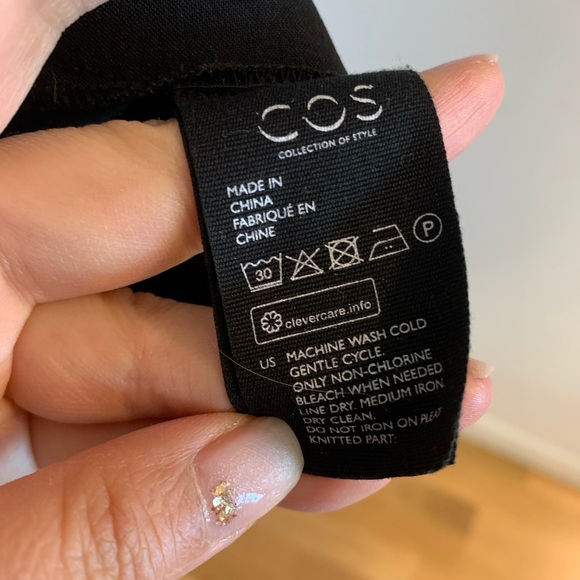 COS half pleat black A line dress size S - Picture 3 of 5